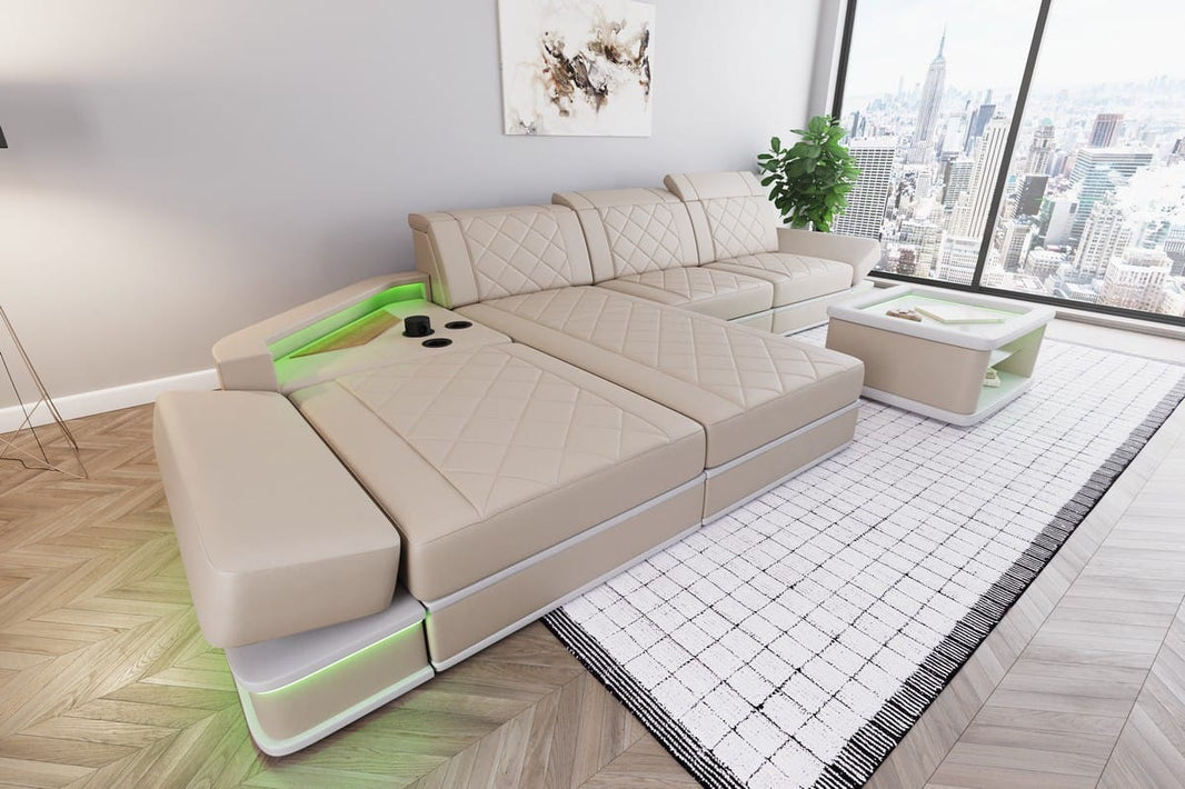 Ecksofa Perugia L-Form aus Leder