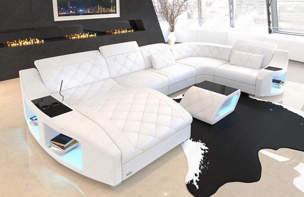 Wohnlandschaft Swing U-Form aus Leder