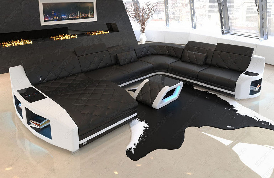 XXL Wohnlandschaft Swing U-Form aus Leder