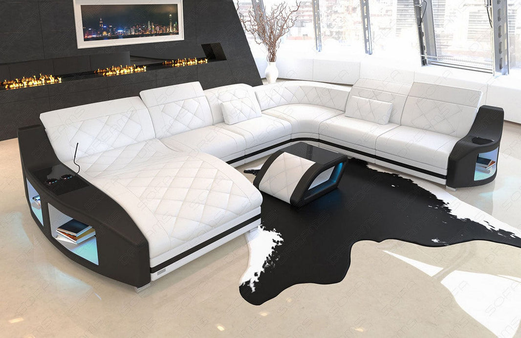 XXL Wohnlandschaft Swing U-Form aus Leder