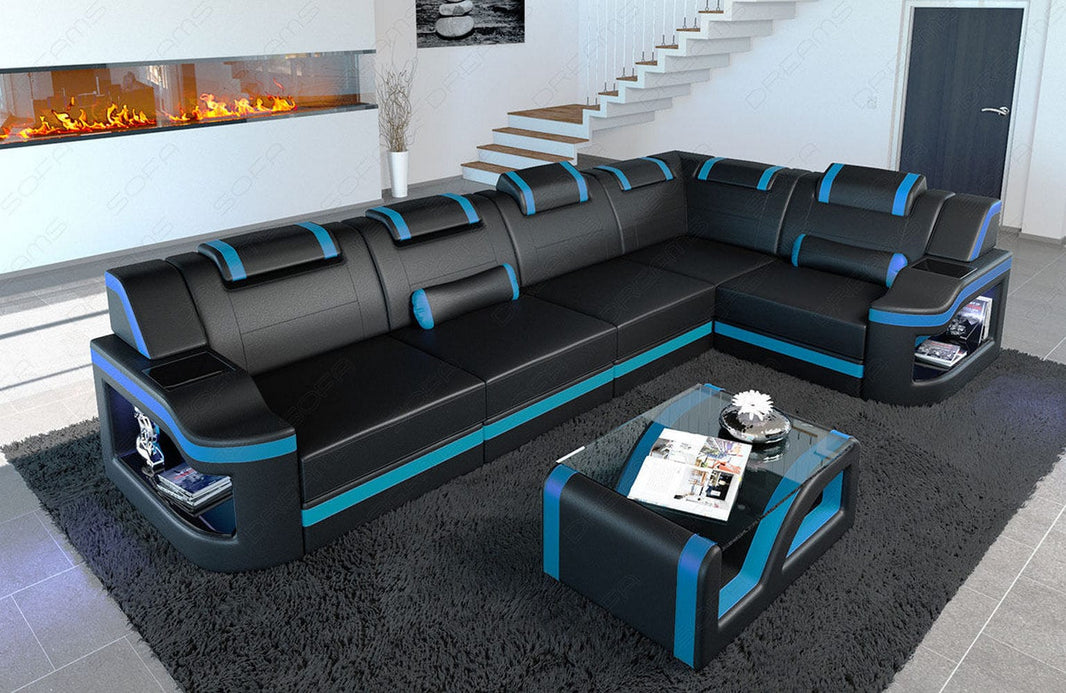 Mini Ecksofa Padua L-Form aus Leder