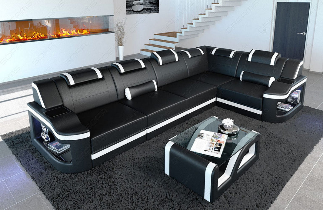 Mini Ecksofa Padua L-Form aus Leder