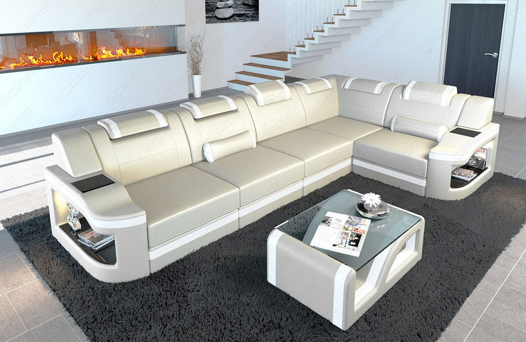 Mini Ecksofa Padua L-Form aus Leder