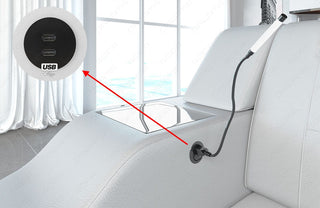 Mini Ecksofa Padua L-Form aus Leder Schwarz-Blau