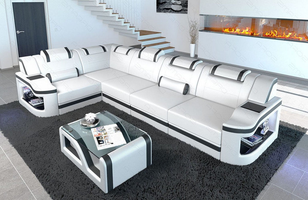 Ecksofa Padua L-Form in Leder