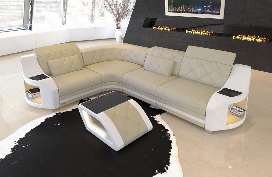 Ecksofa Genua L-Form in Leder