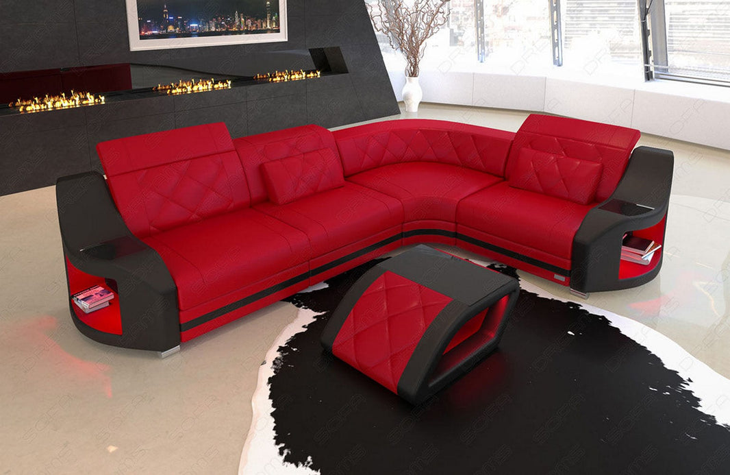 Ecksofa Genua L-Form in Leder