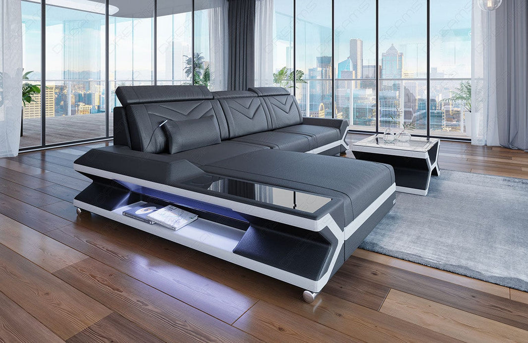 Ecksofa Napoli L-Form aus Leder
