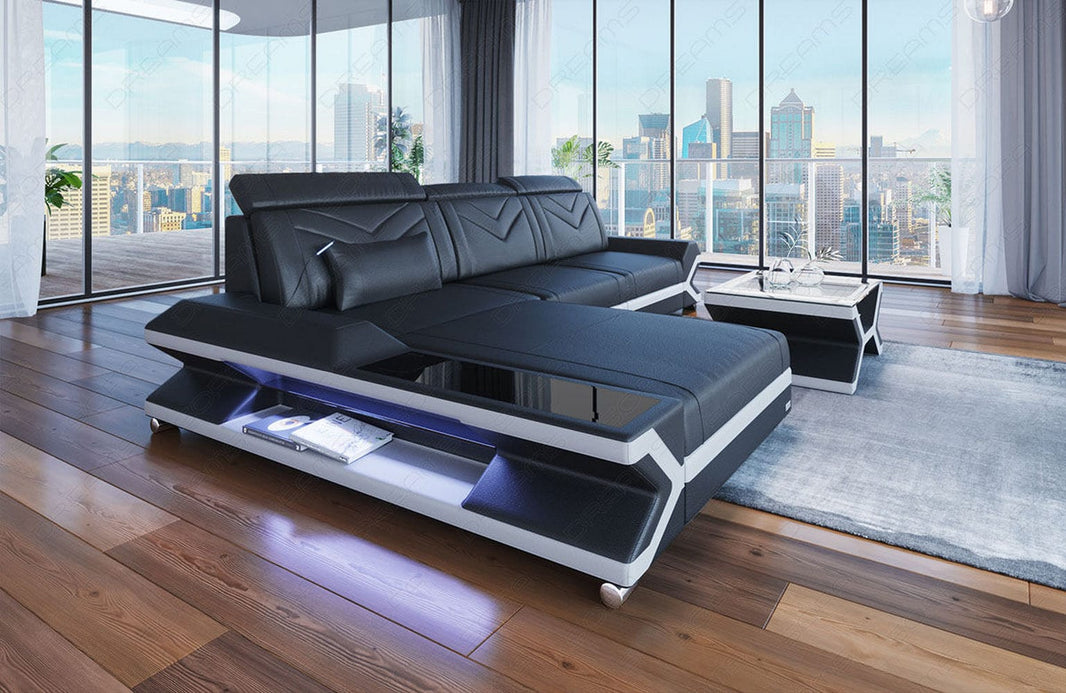 Ecksofa Napoli L-Form aus Leder