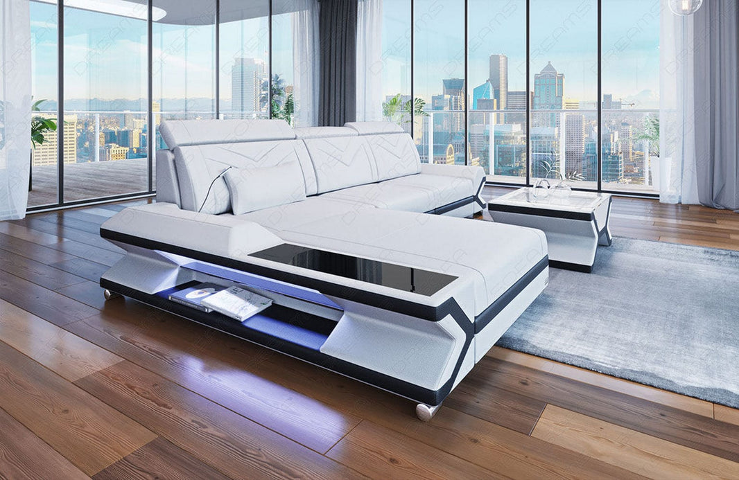 Ecksofa Napoli L-Form aus Leder