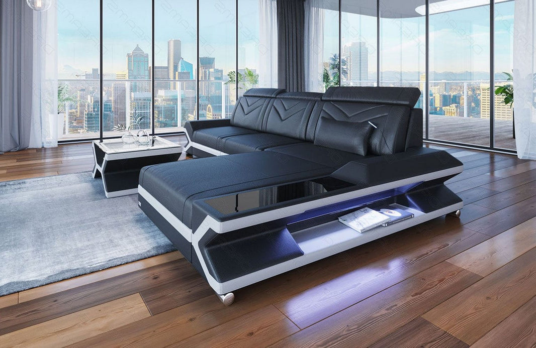 Ecksofa Napoli L-Form aus Leder