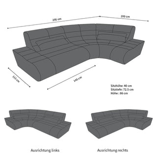 Mini Sofa Concept Kompakt L-Form aus Leder hellbraun
