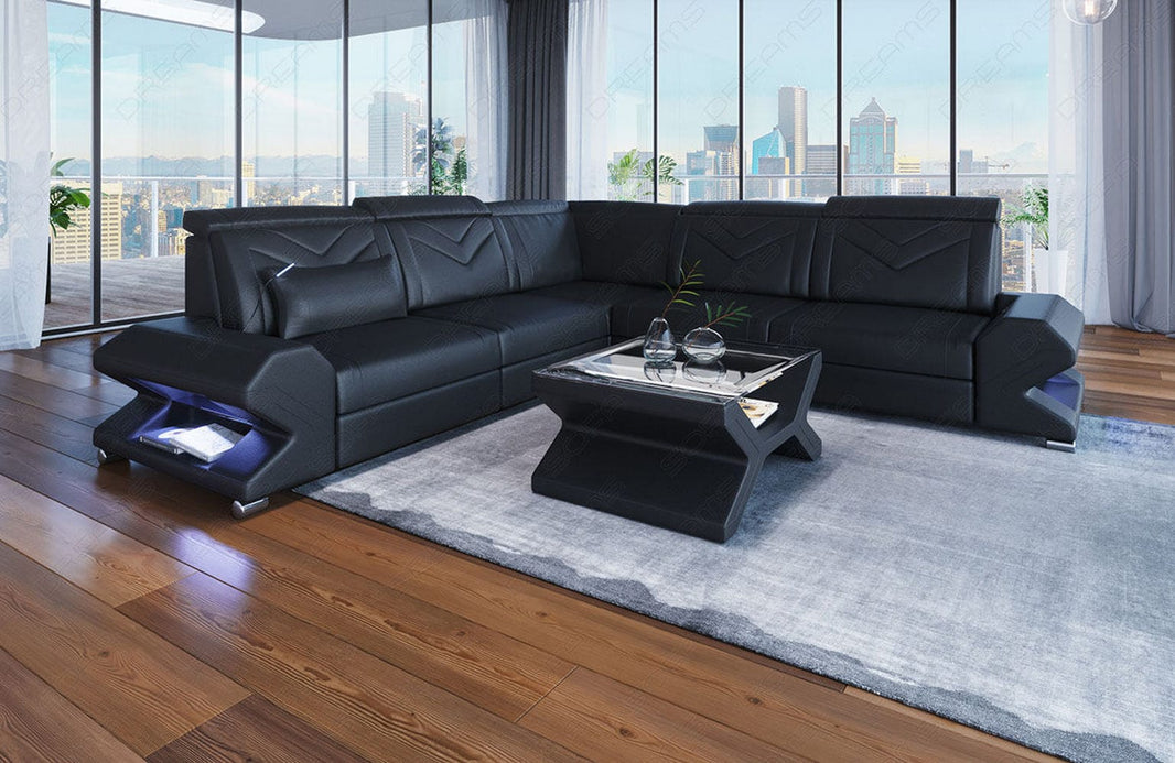 Mini Couch Sorrento L-Form in Leder