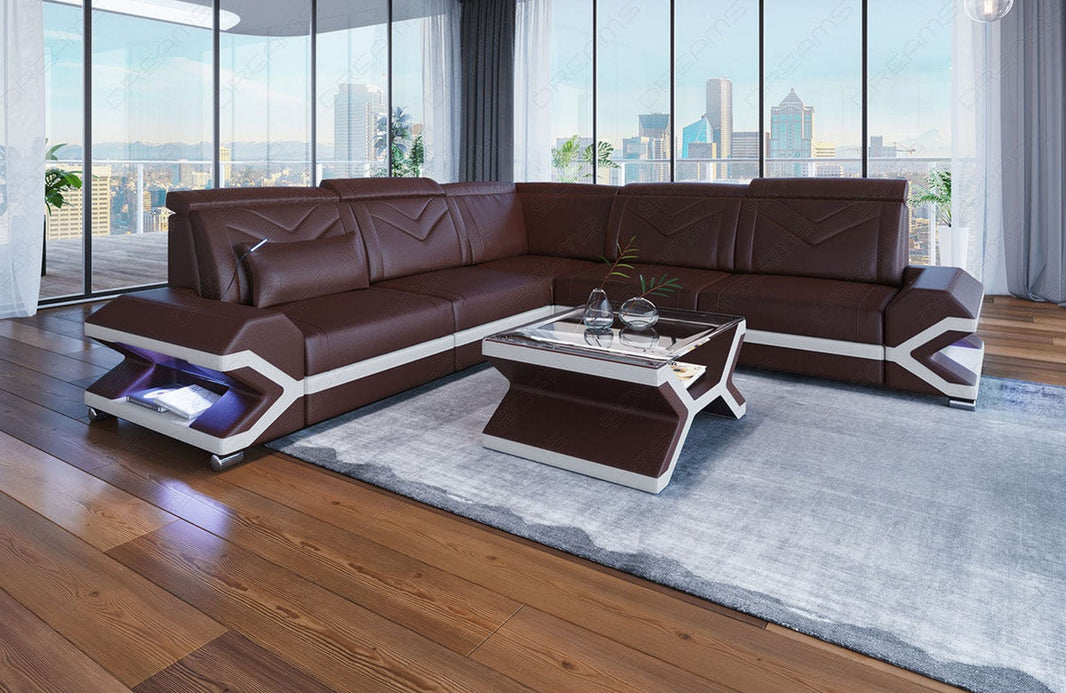 Mini Couch Sorrento L-Form in Leder