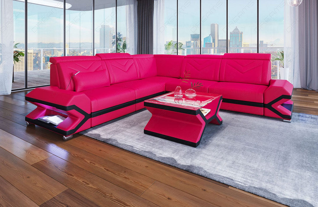 Mini Couch Sorrento L-Form in Leder