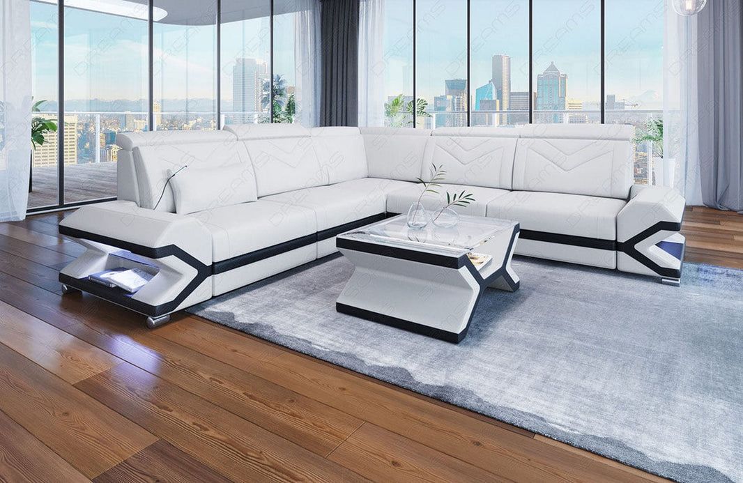 Mini Couch Sorrento L-Form in Leder
