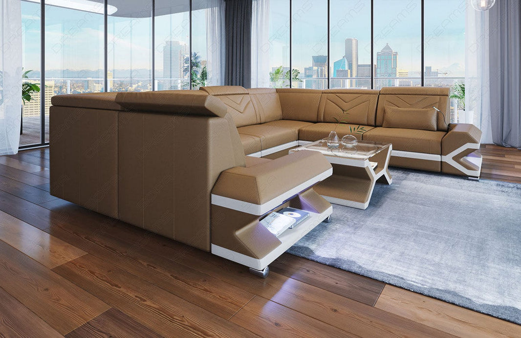 Mini Sofa Sorrento U-Form aus Leder