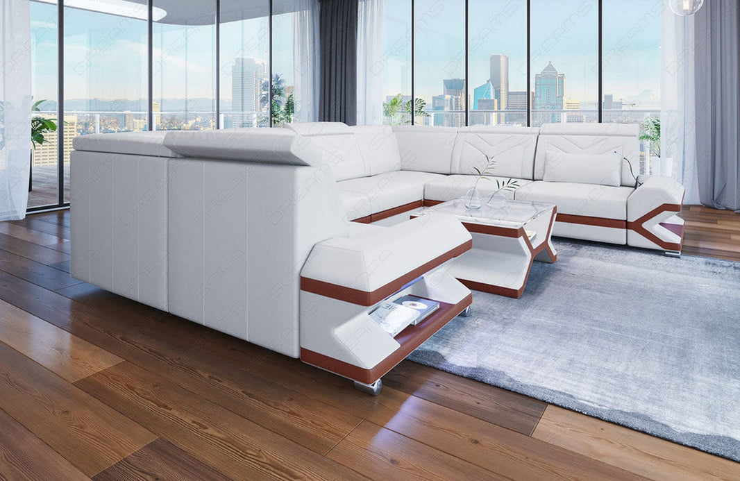 Mini Sofa Sorrento U-Form aus Leder