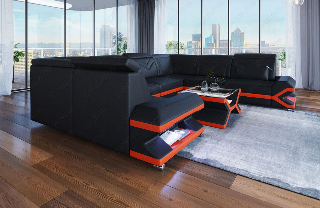 Mini Sofa Sorrento U-Form aus Leder