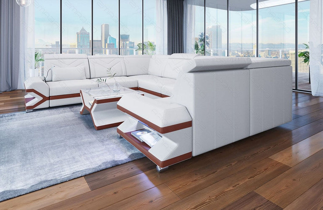 Mini Sofa Sorrento U-Form aus Leder