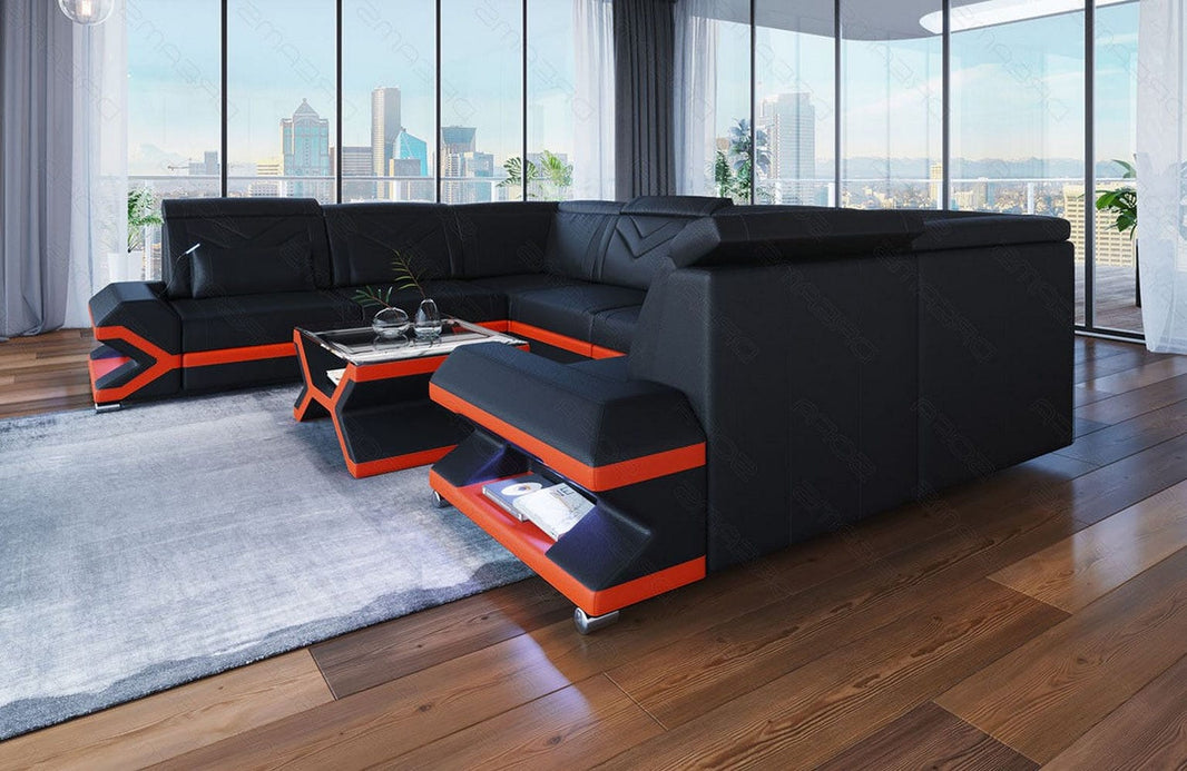 Mini Sofa Sorrento U-Form aus Leder