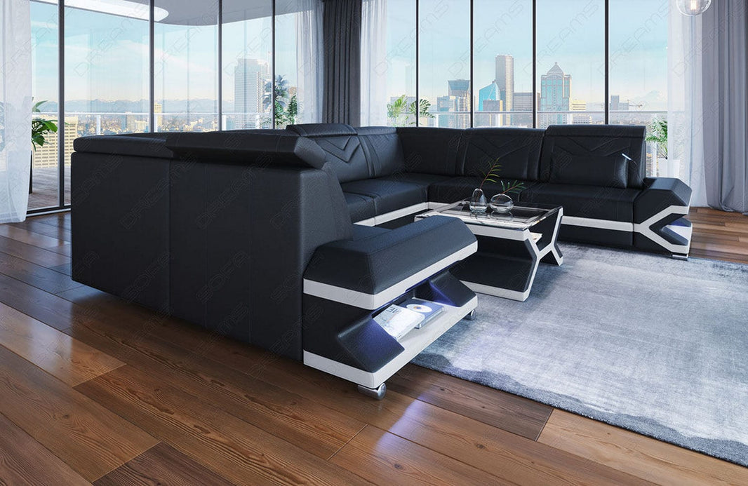 Mini Sofa Sorrento U-Form aus Leder