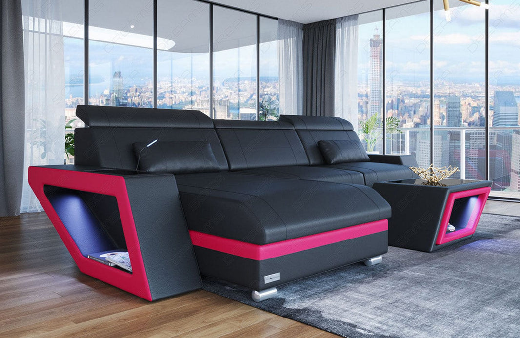 Ecksofa Catania Eleganz L-Form aus Leder