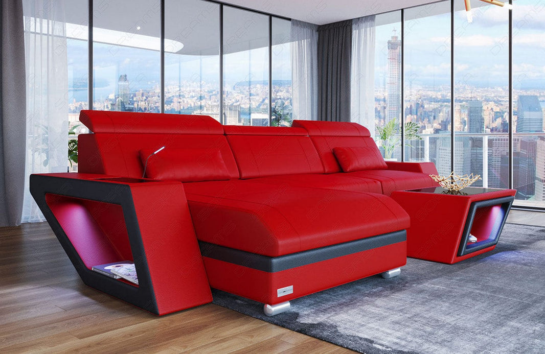 Ecksofa Catania Eleganz L-Form aus Leder