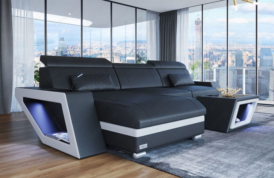 Ecksofa Catania Eleganz L-Form aus Leder