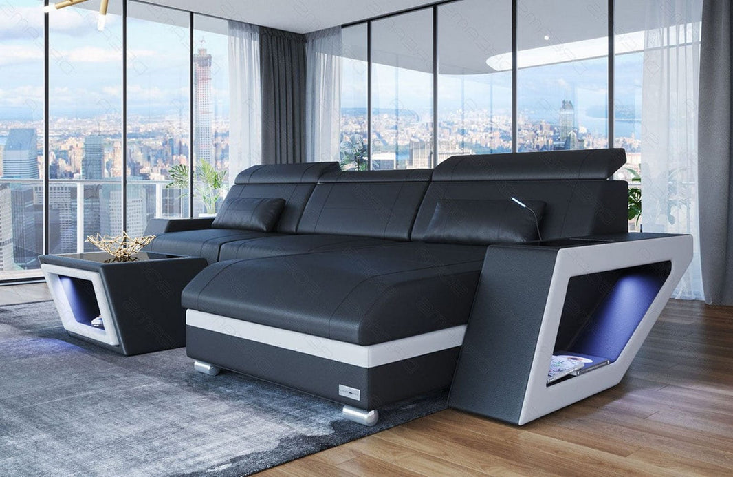Ecksofa Catania Eleganz L-Form aus Leder