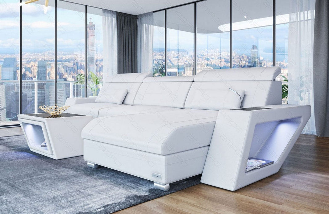 Ecksofa Catania Eleganz L-Form aus Leder