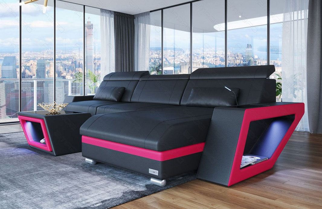 Ecksofa Catania Eleganz L-Form aus Leder