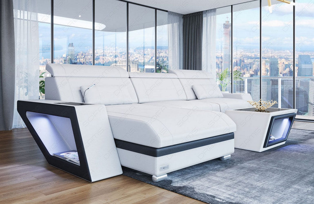 Ecksofa Catania Eleganz L-Form aus Leder