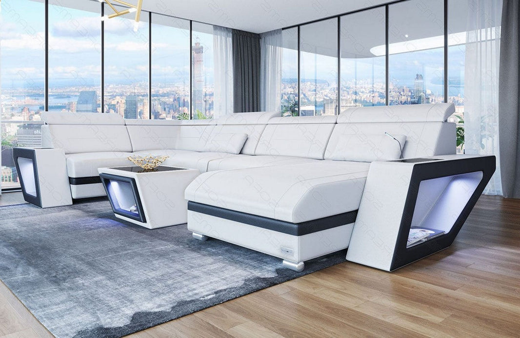 Mini Sofa Catania Eleganz U-Form aus Leder