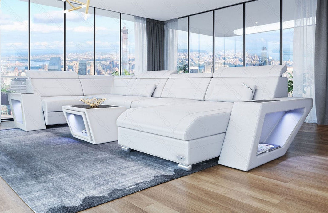 Leder Couch Catania U-Form