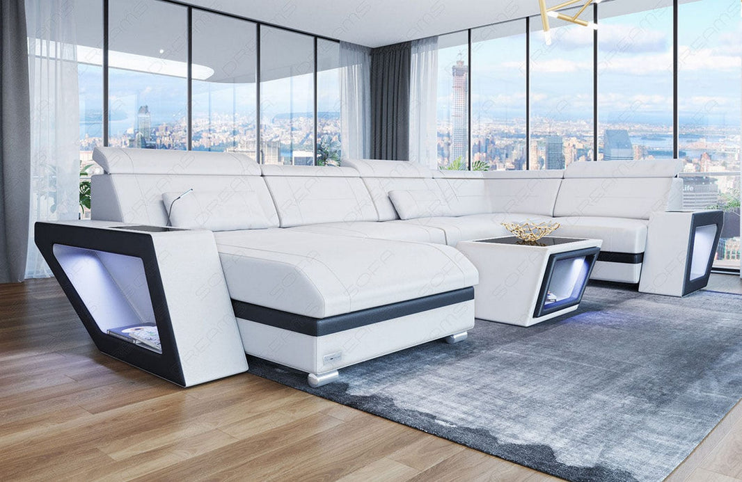 Leder Couch Catania U-Form