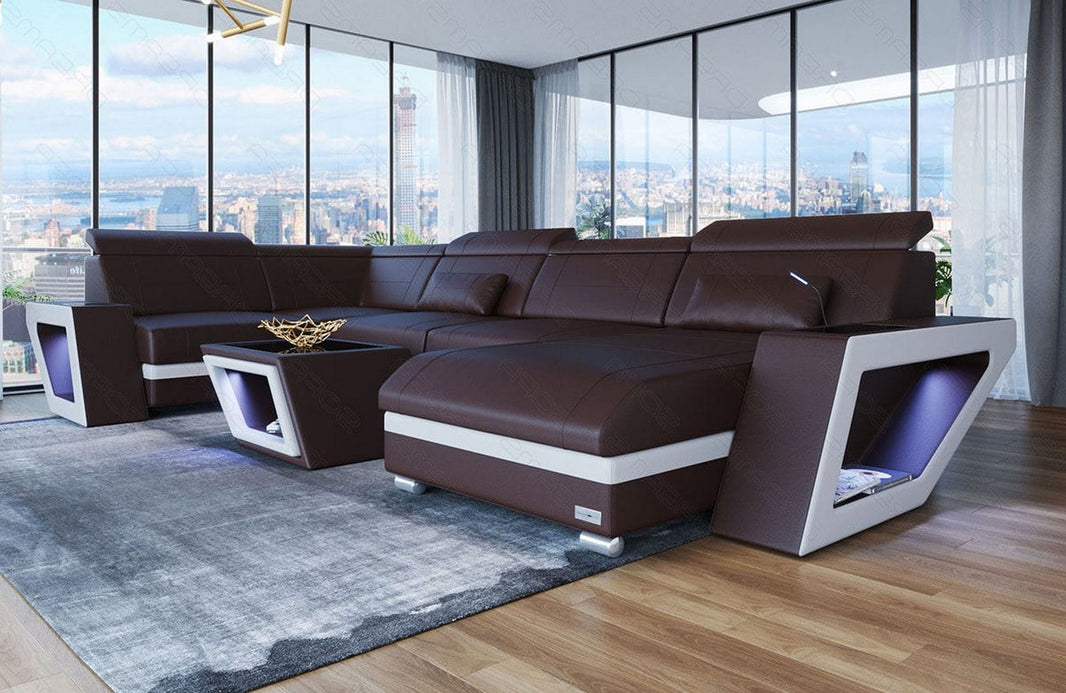 Leder Couch Catania U-Form