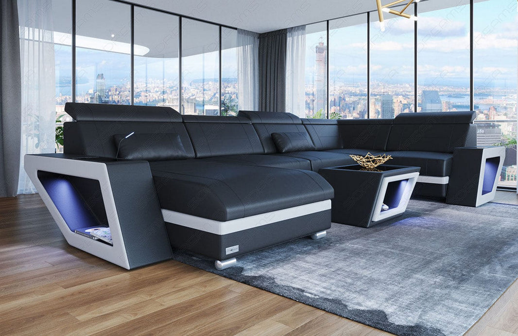 Leder Couch Catania U-Form