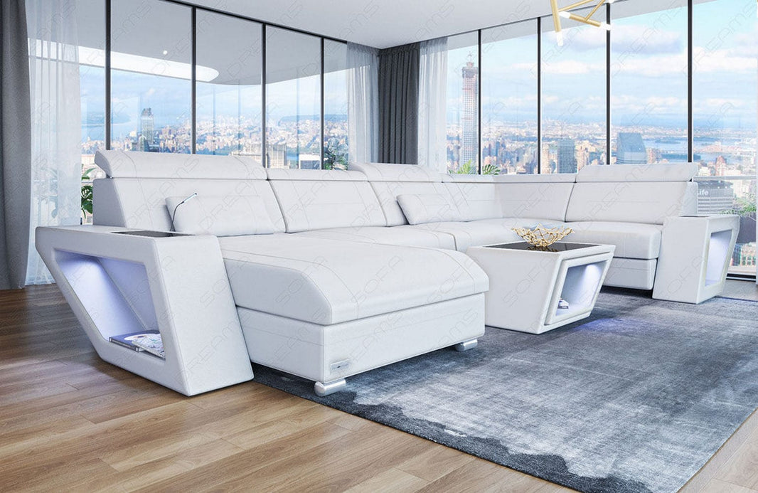 Leder Couch Catania U-Form