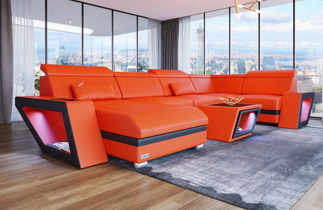 Leder Couch Catania U-Form