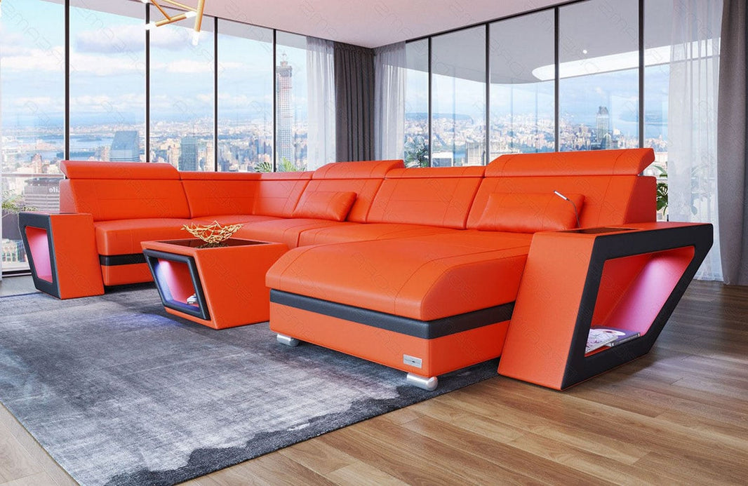 Leder Couch Catania U-Form