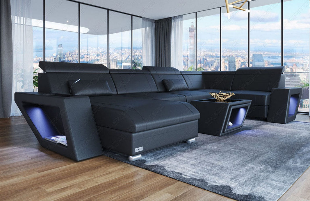Leder Couch Catania U-Form