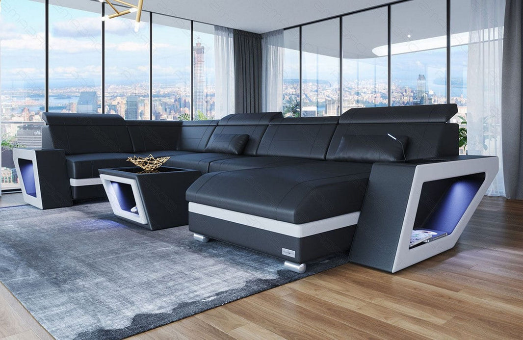 Leder Couch Catania U-Form