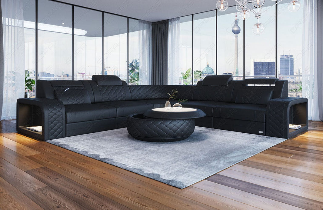 Mini Couch Foggia L-Form in Leder
