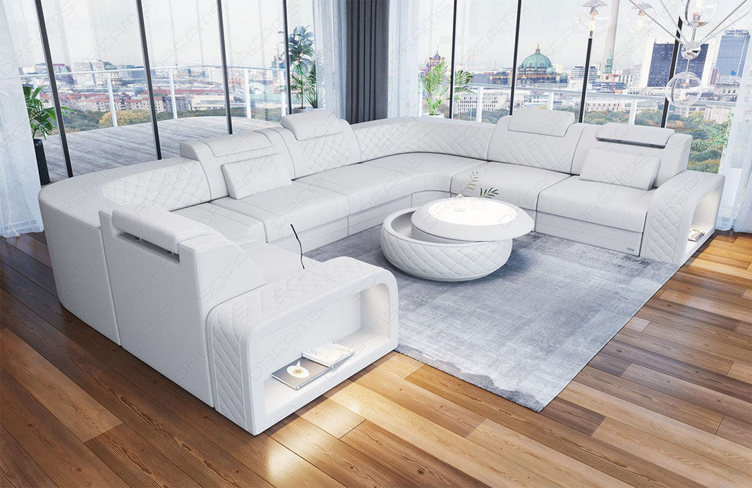 Mini Sofa Foggia U-Form aus Leder