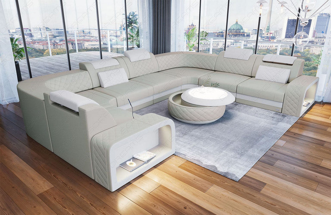 Mini Sofa Foggia U-Form aus Leder