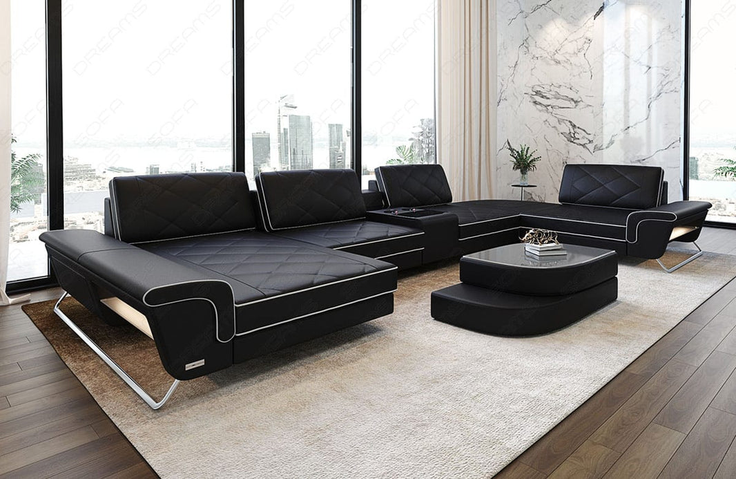 Leder Couch Bari U-Form
