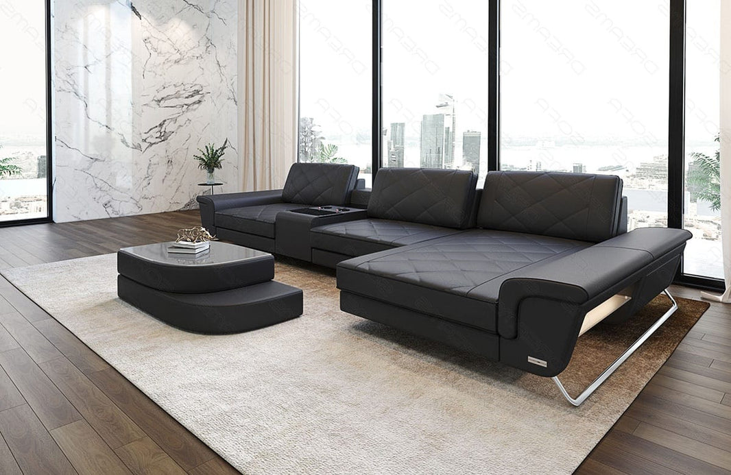 Ecksofa Bari Eleganz L-Form in Leder