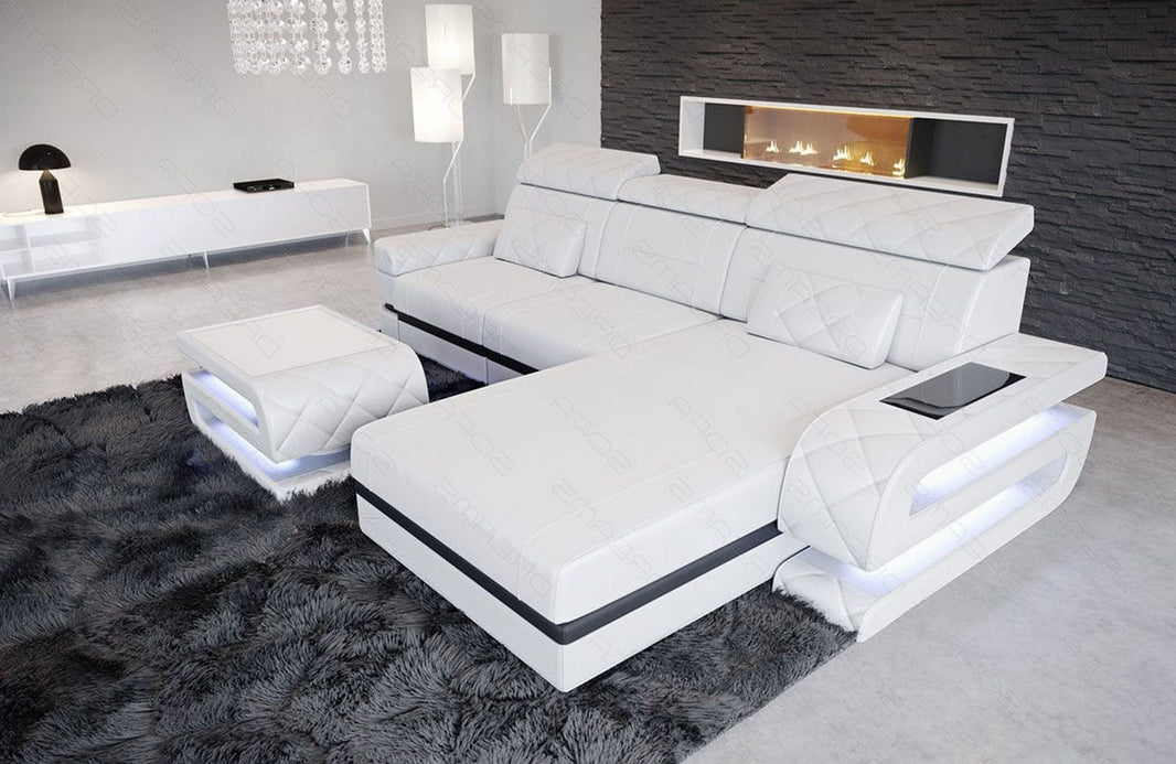 Mini Couch Bologna L-Form in Leder