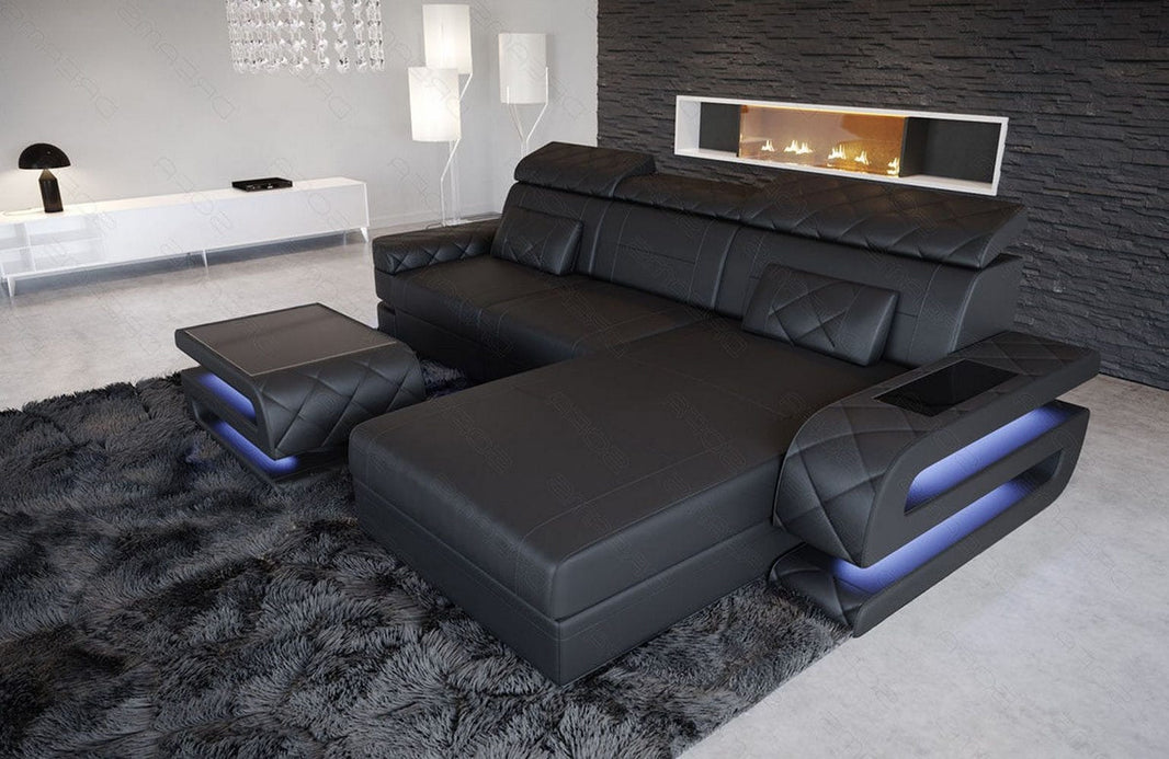 Mini Couch Bologna L-Form in Leder